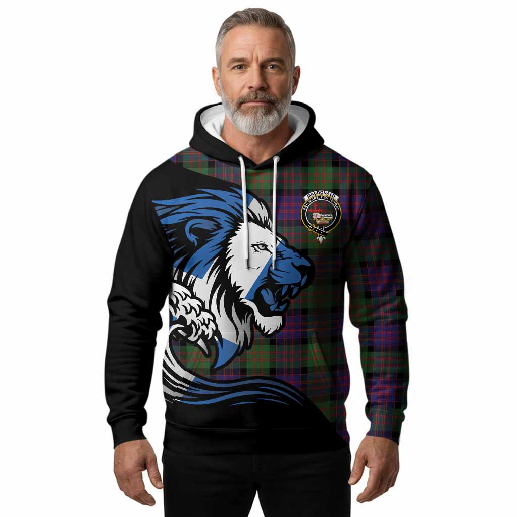 MacDonald (McDonald) Tartan Crest Hoodie Scottish Golden Lions Wave Flow