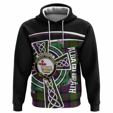 MacDonald (McDonald) Tartan Crest Hoodie Scottish Thistle Celtic Cross Alba Gu Brath