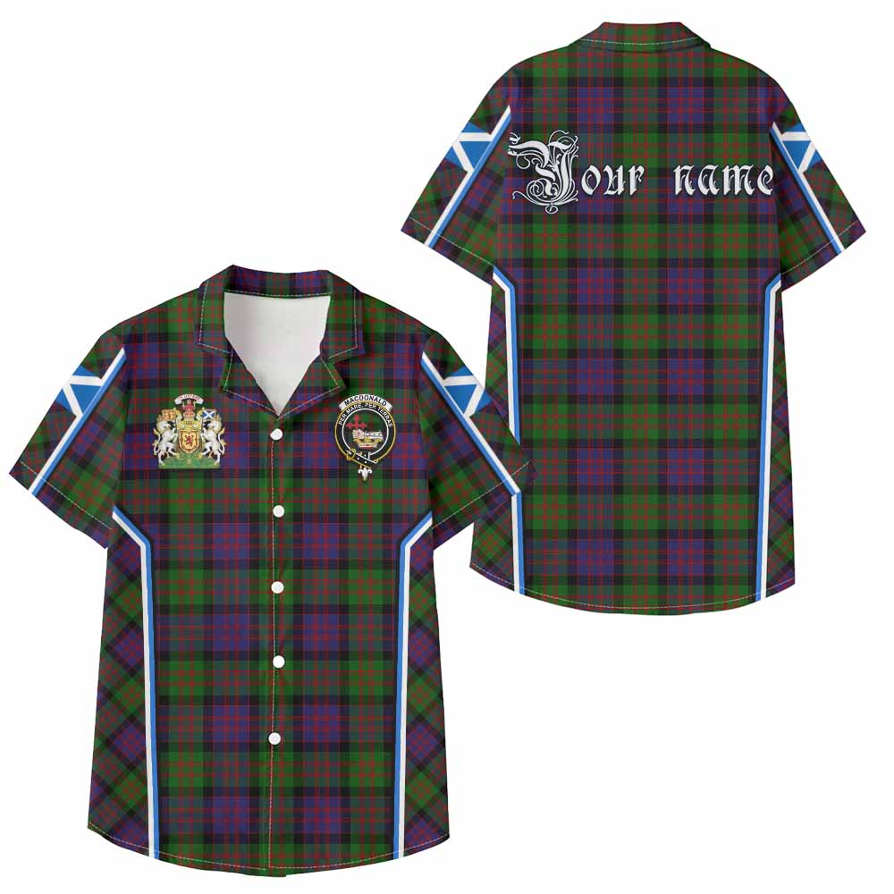 MacDonald (McDonald) Tartan Crest Kid Hawaiian Shirt Scotland Coat of Arm Flag Style - Tartan Vibes Clothing