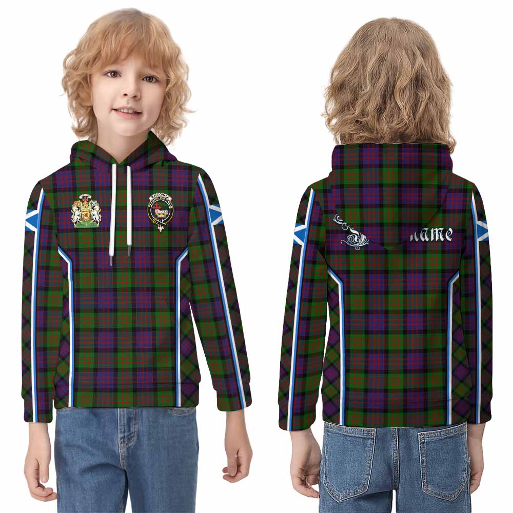 MacDonald (McDonald) Tartan Crest Kid Hoodie Scotland Coat of Arm Flag Style - Tartan Vibes Clothing