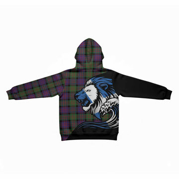 MacDonald (McDonald) Tartan Crest Kid Hoodie Scottish Golden Lions Wave Flow