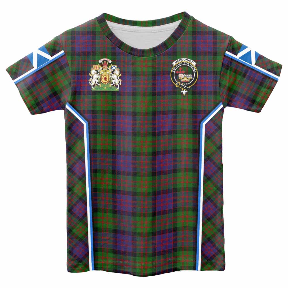 MacDonald (McDonald) Tartan Crest Kid T-shirt Scotland Coat of Arm Flag Style - Tartan Vibes Clothing