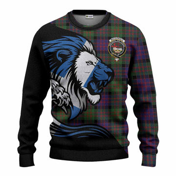 MacDonald (McDonald) Tartan Crest Knitted Sweater Scottish Golden Lions Wave Flow