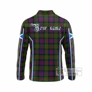 MacDonald (McDonald) Tartan Crest Long Sleeve Polo Shirt Scotland Coat of Arm Flag Style