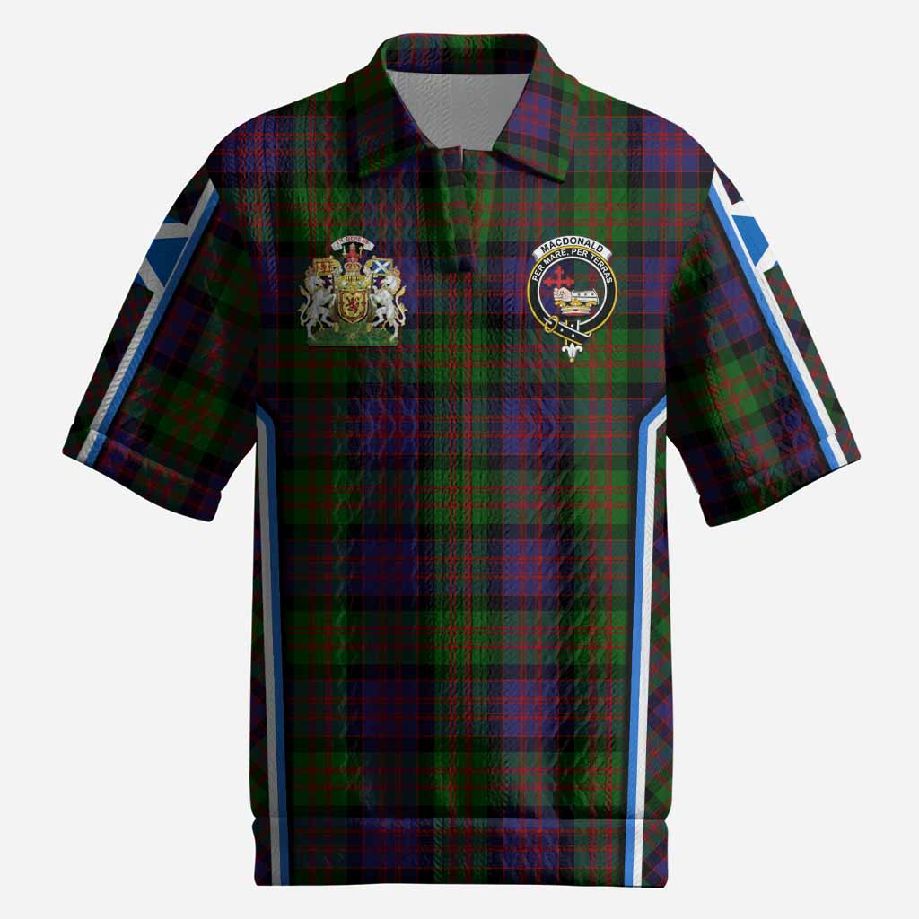 MacDonald (McDonald) Tartan Crest Men’s Polo Sweater Top Scotland Coat of Arm Flag Style