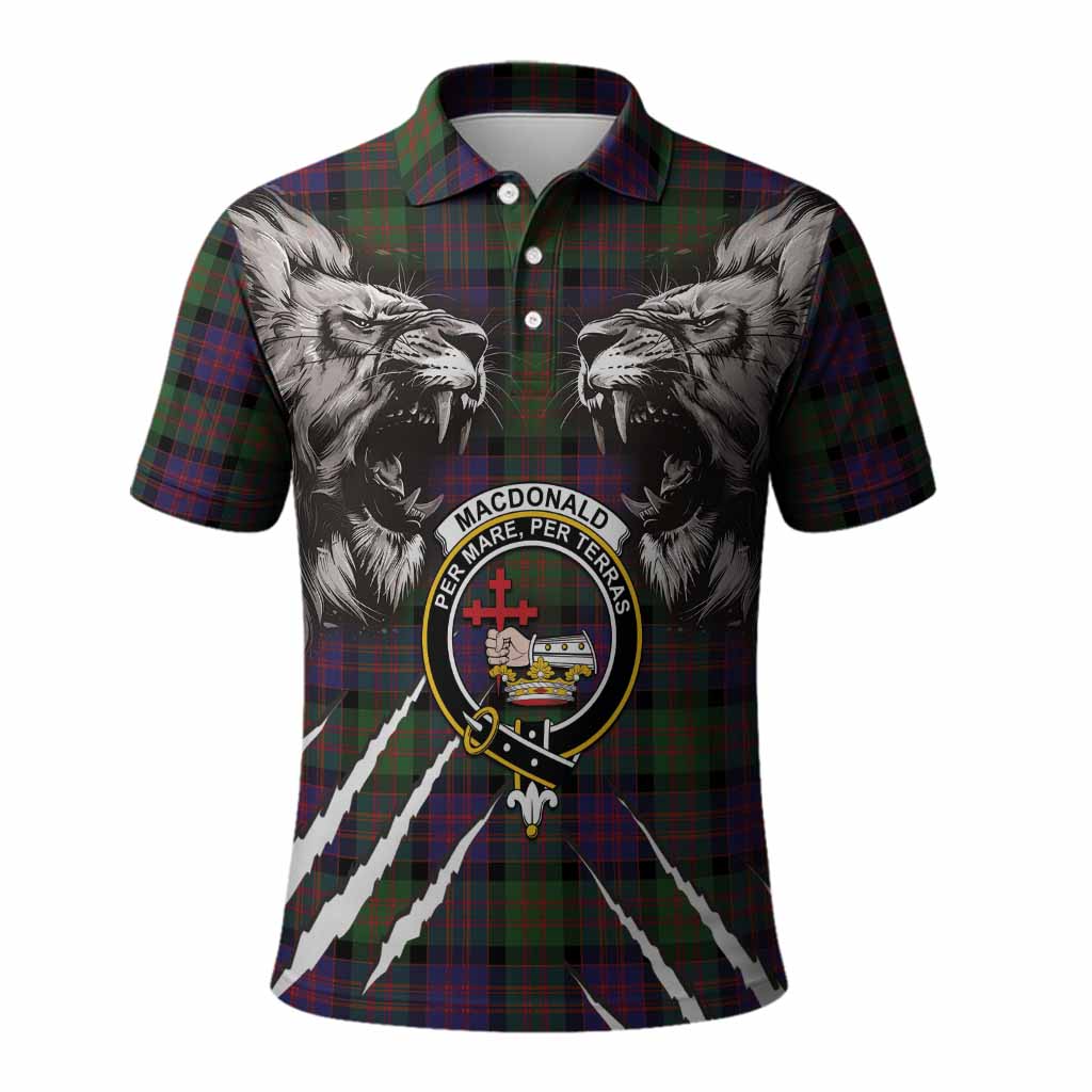MacDonald (McDonald) Tartan Crest Polo Shirt Ferocious Lion Style