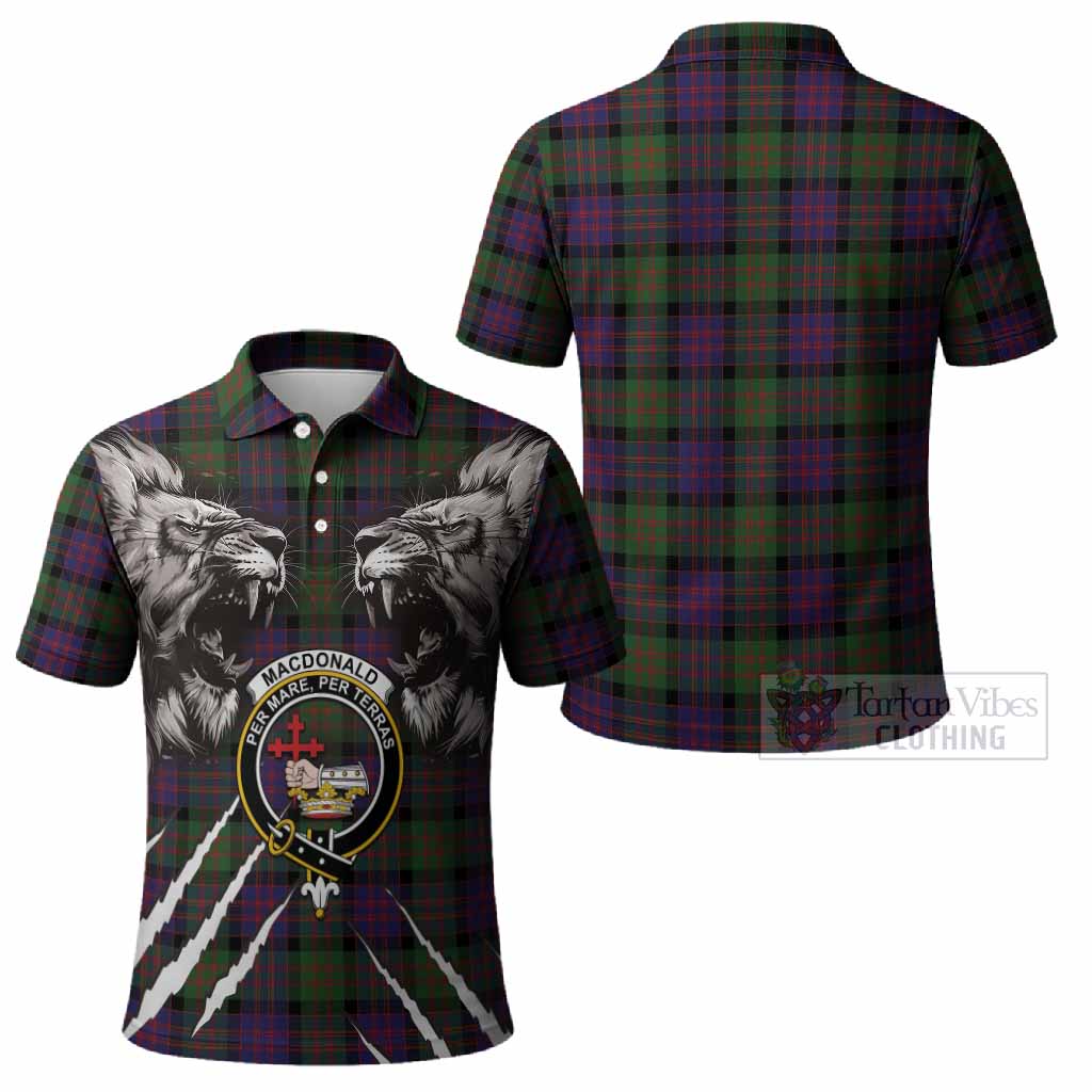 MacDonald (McDonald) Tartan Crest Polo Shirt Ferocious Lion Style