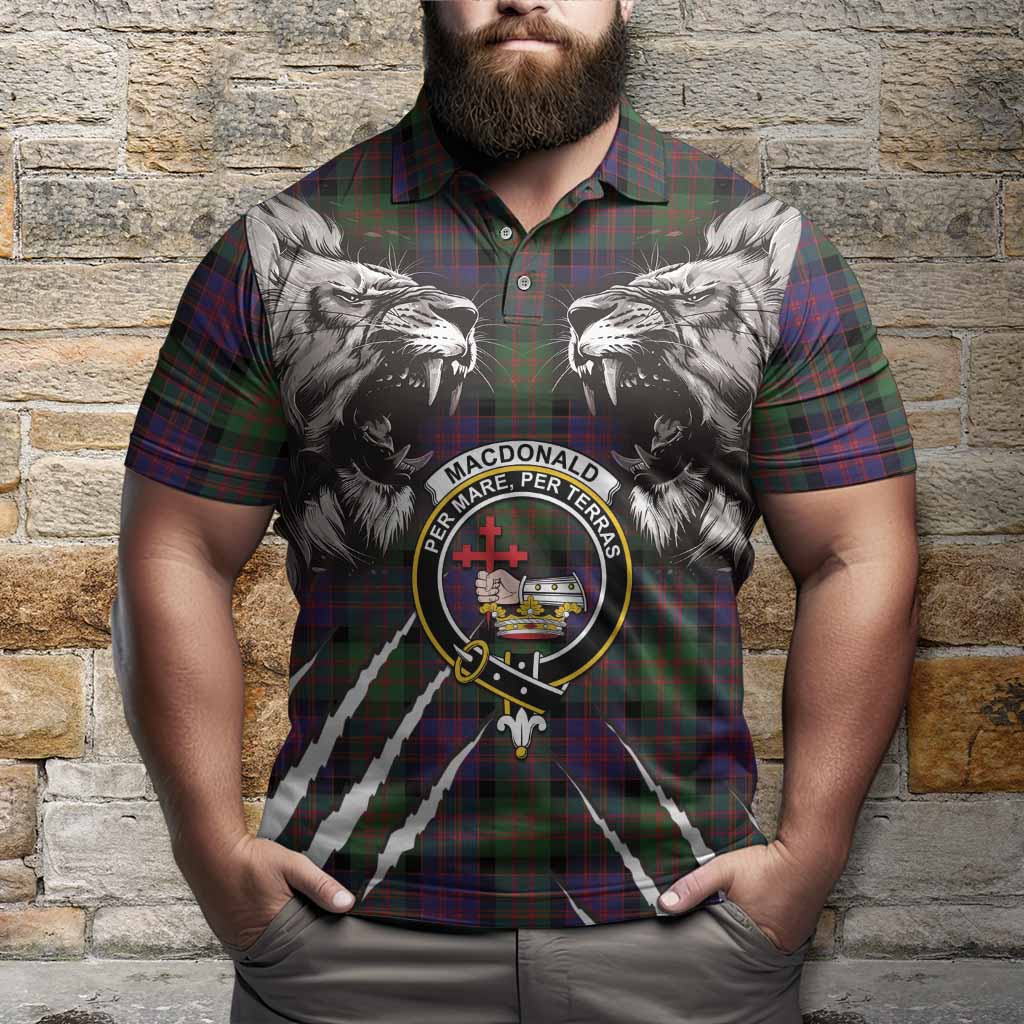 MacDonald (McDonald) Tartan Crest Polo Shirt Ferocious Lion Style