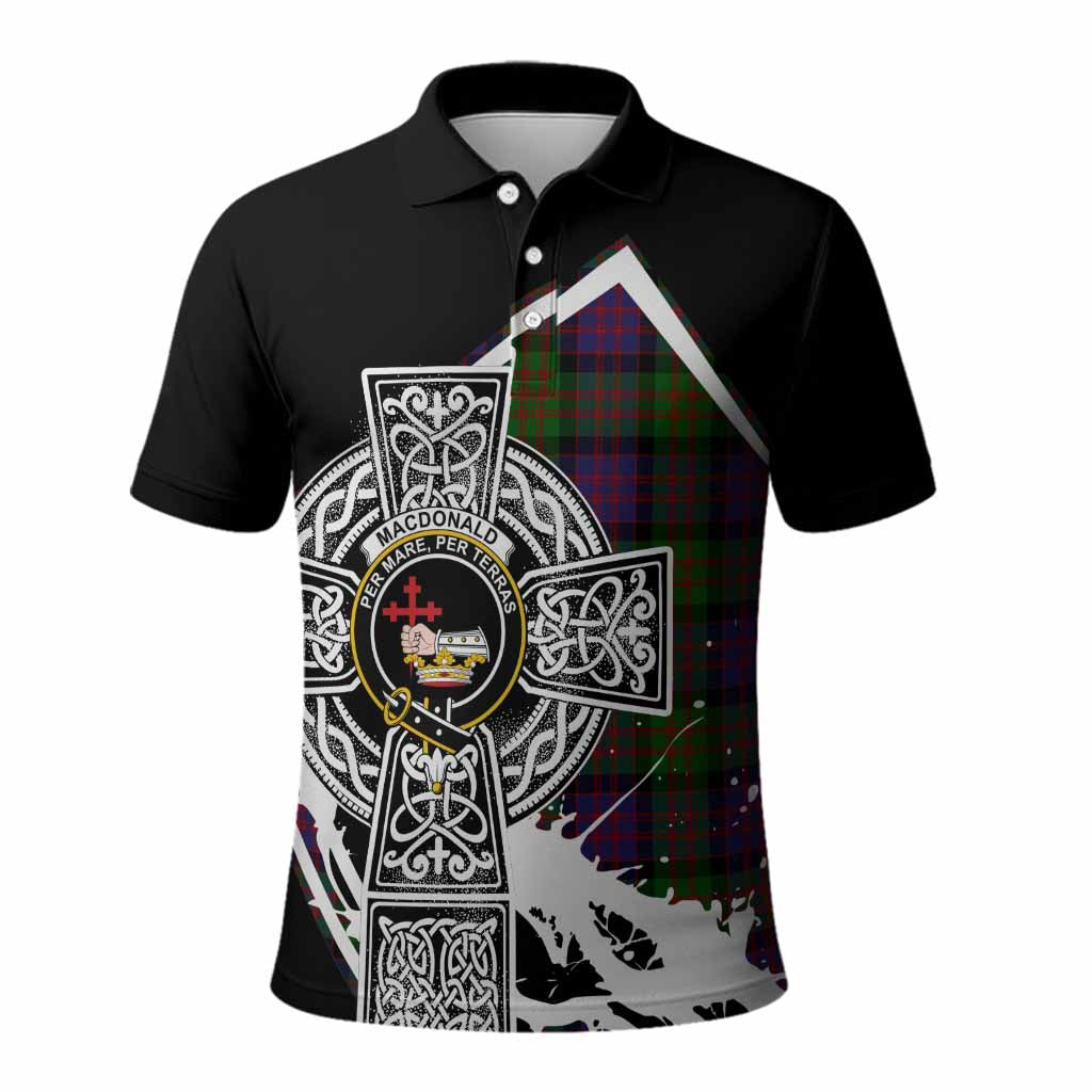 MacDonald (McDonald) Tartan Crest Polo Shirt Scottish Celtic Cross Heritage