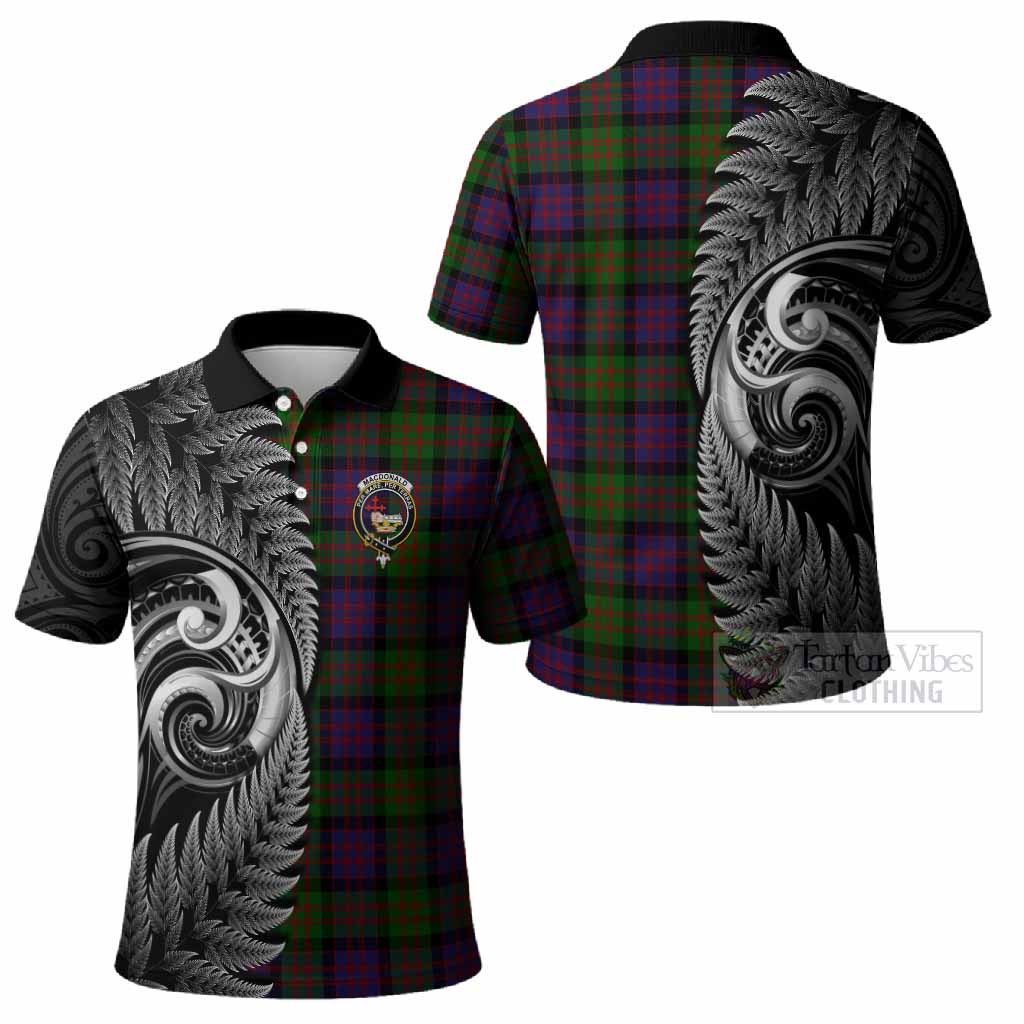 MacDonald (McDonald) Tartan Crest Polo Shirt With New Zealand Silver Fern Maori Koru