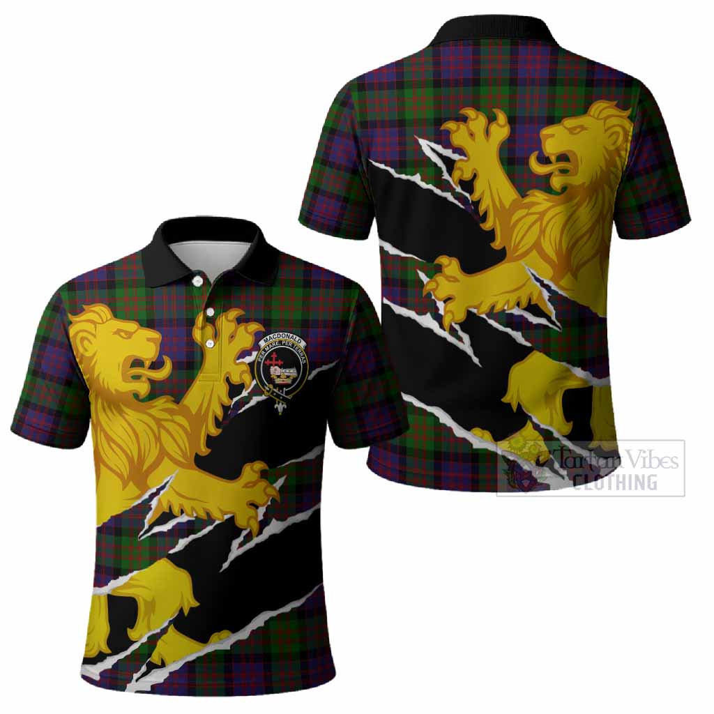 MacDonald (McDonald) Tartan Crest Scottish Polo Shirt Heraldic Golden Lion