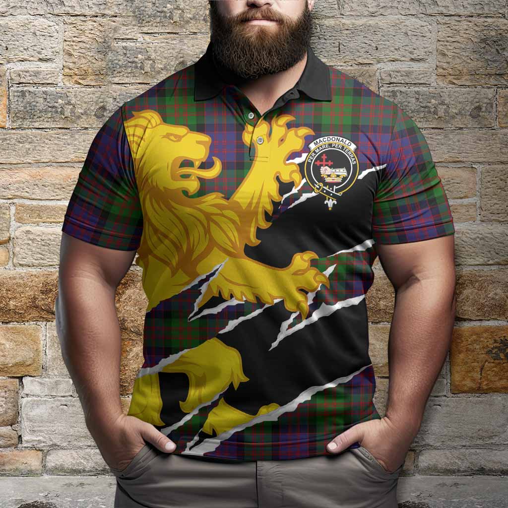 MacDonald (McDonald) Tartan Crest Scottish Polo Shirt Heraldic Golden Lion