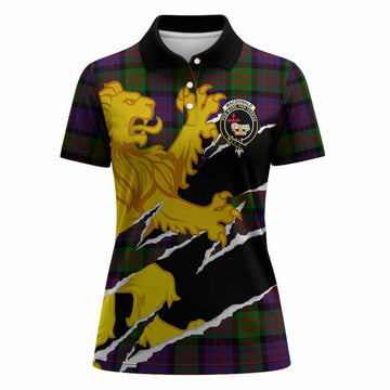 MacDonald (McDonald) Tartan Crest Scottish Women Polo Shirt Heraldic Golden Lion