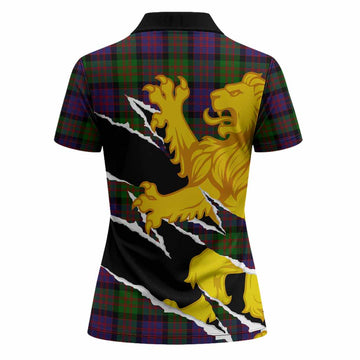MacDonald (McDonald) Tartan Crest Scottish Women Polo Shirt Heraldic Golden Lion