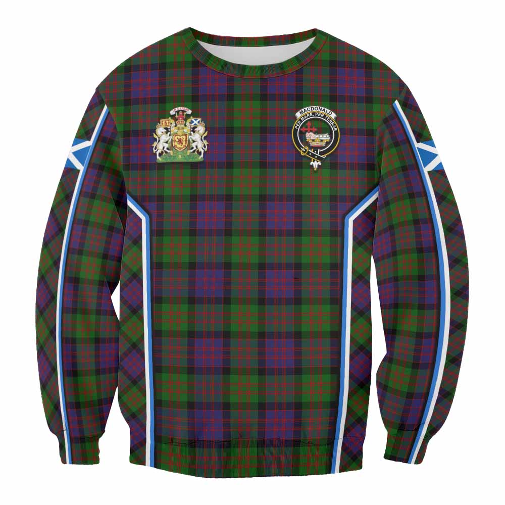 MacDonald (McDonald) Tartan Crest Sweatshirt Scotland Coat of Arm Flag Style - Tartan Vibes Clothing