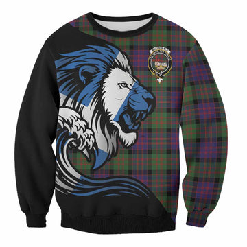 MacDonald (McDonald) Tartan Crest Sweatshirt Scottish Golden Lions Wave Flow