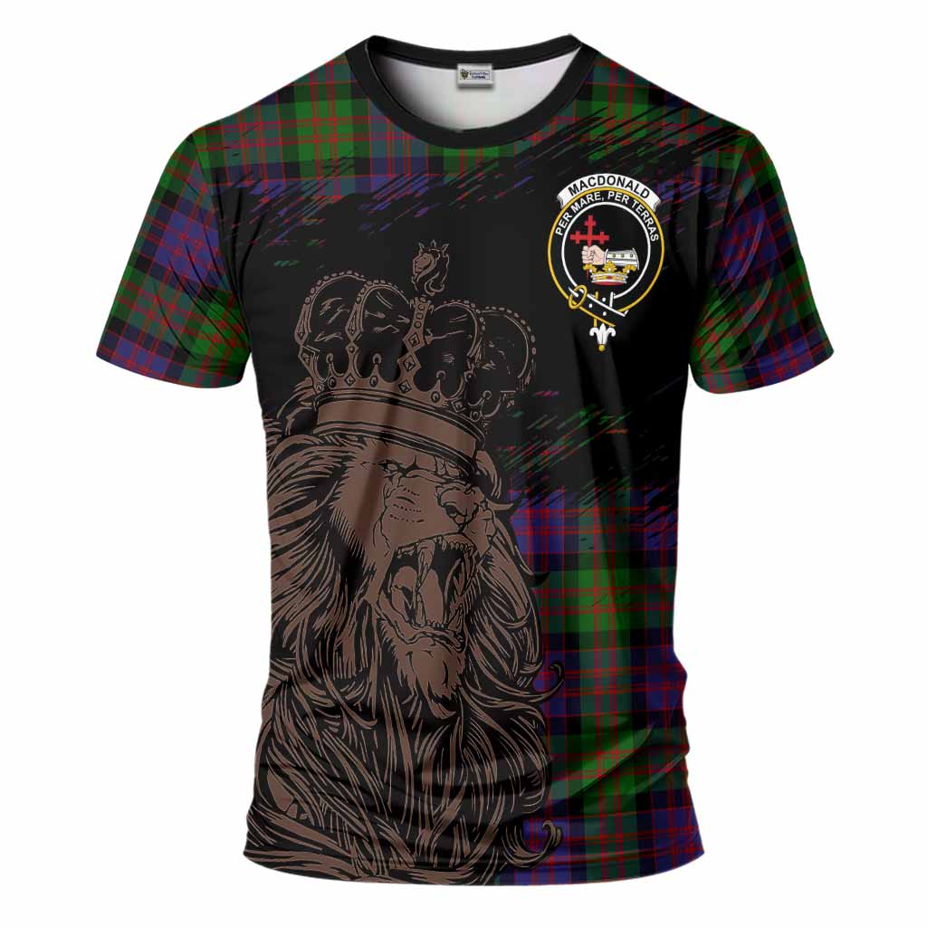 MacDonald (McDonald) Tartan Crest T-Shirt Crowned Lion Heritage Style