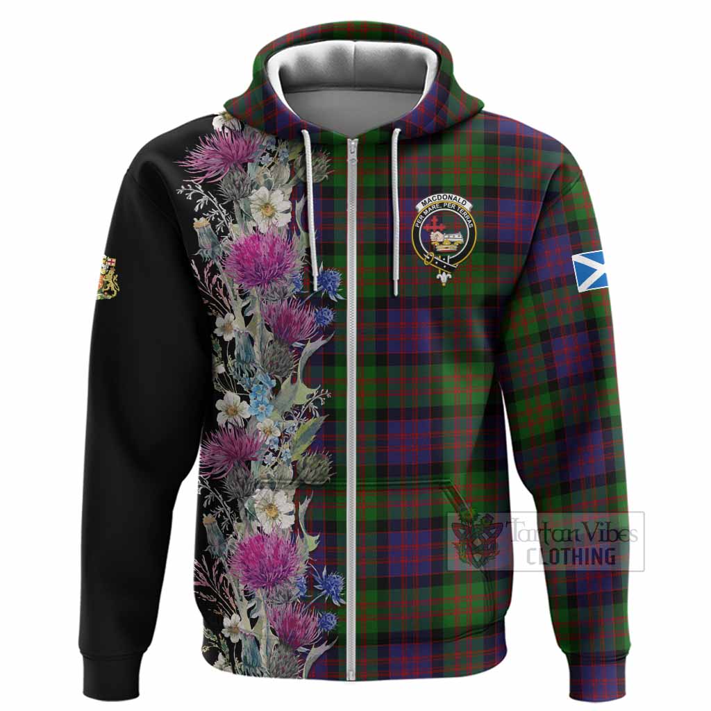 MacDonald (McDonald) Tartan Crest Thistle Floral Hoodie