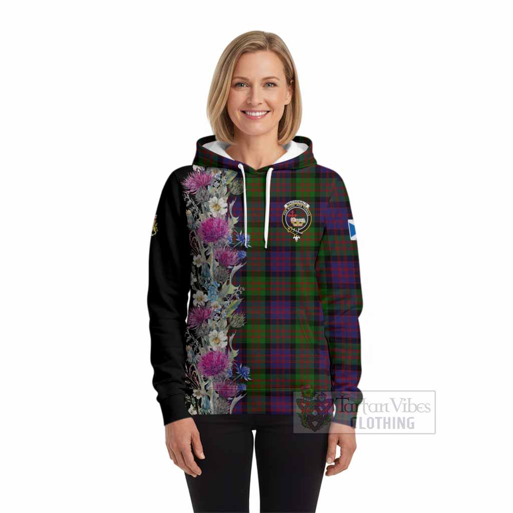 MacDonald (McDonald) Tartan Crest Thistle Floral Hoodie