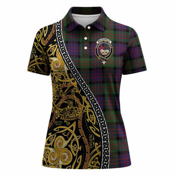 MacDonald (McDonald) Tartan Crest Women Polo Shirt Celtic Knot and Triple Trickle Spiral Symbols