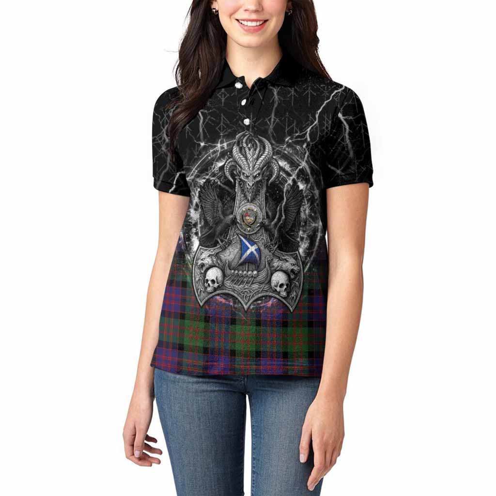 MacDonald (McDonald) Tartan Crest Women Polo Shirt Celtic Odin's Raven Legacy