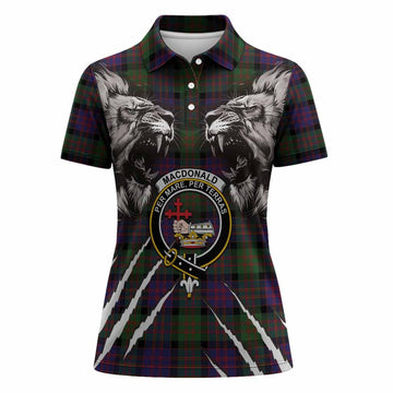 MacDonald (McDonald) Tartan Crest Women Polo Shirt Ferocious Lion Style