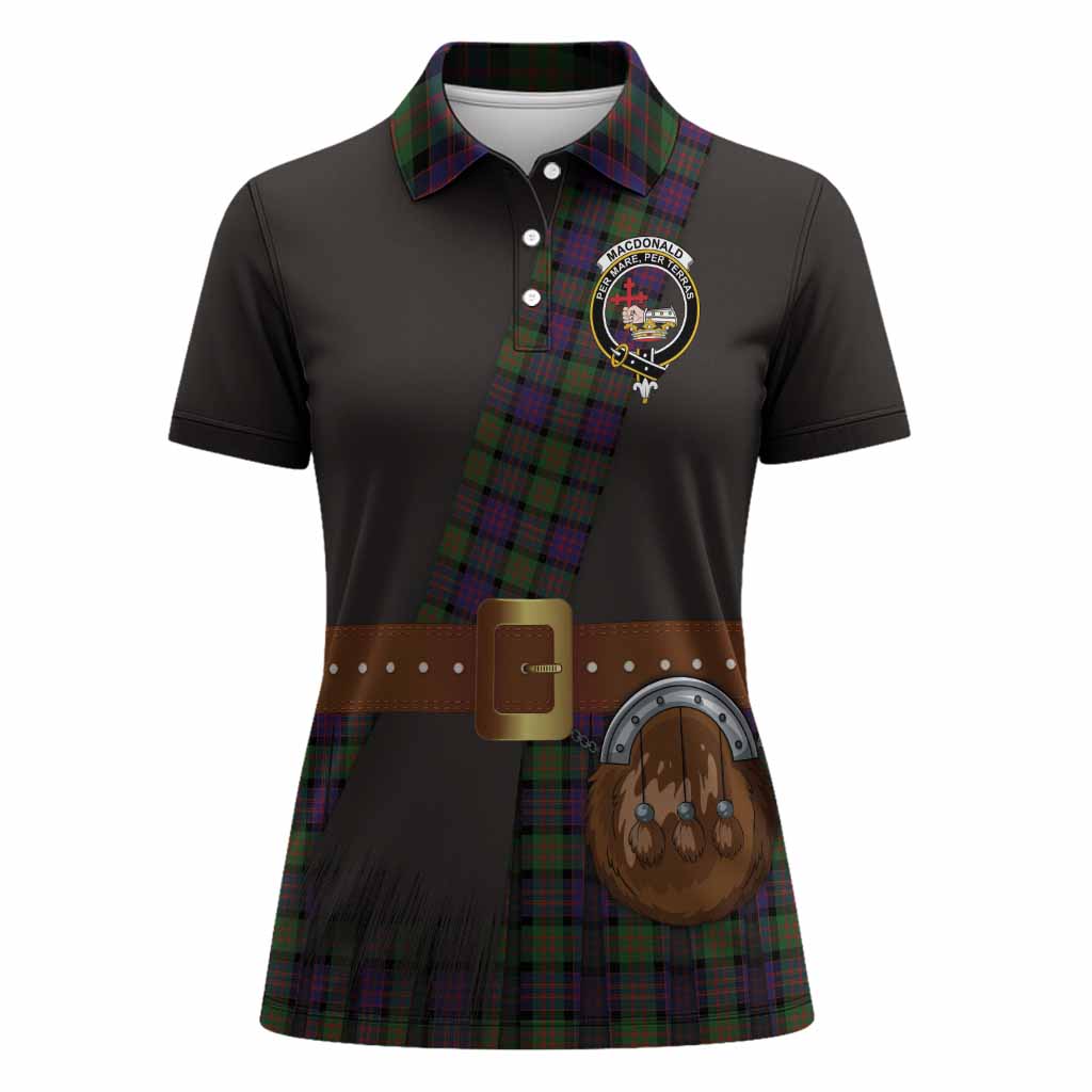 MacDonald (McDonald) Tartan Crest Women Polo Shirt Kilt Costume Style