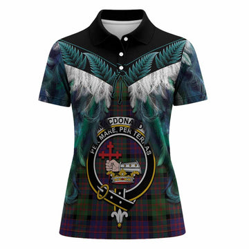 MacDonald (McDonald) Tartan Crest Women Polo Shirt New Zealand Maori Korowai Cloak