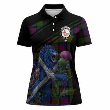 MacDonald (McDonald) Tartan Crest Women Polo Shirt Scottish Lion Rampant Thistle
