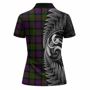 MacDonald (McDonald) Tartan Crest Women Polo Shirt With New Zealand Silver Fern Maori Koru