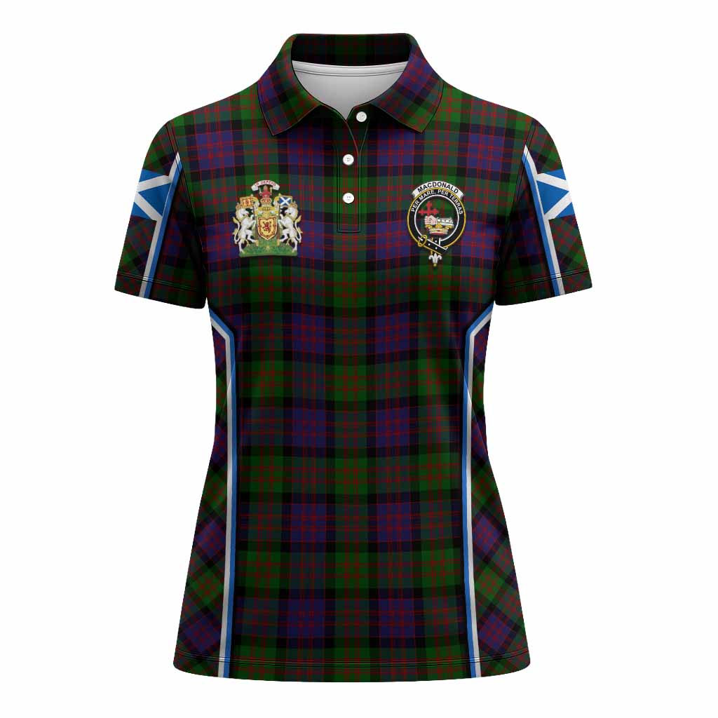 MacDonald (McDonald) Tartan Crest Women's Polo Shirt Scotland Coat of Arm Flag Style - Tartan Vibes Clothing