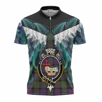 MacDonald (McDonald) Tartan Crest Zipper Polo Shirt New Zealand Maori Korowai Cloak