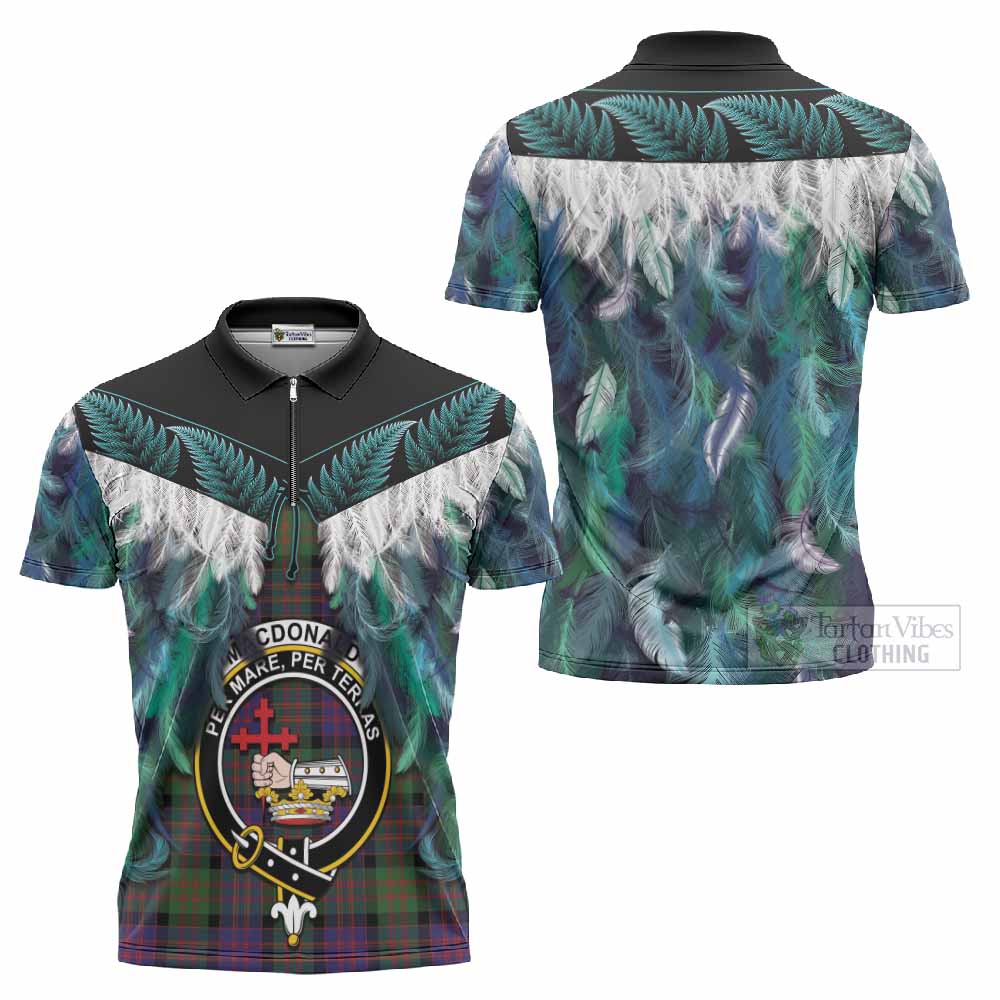 MacDonald (McDonald) Tartan Crest Zipper Polo Shirt New Zealand Maori Korowai Cloak