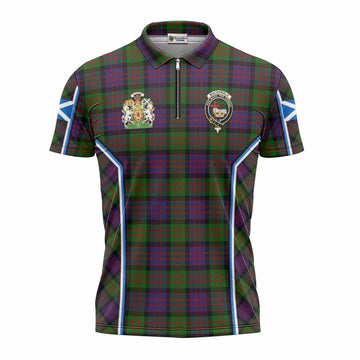 MacDonald (McDonald) Tartan Crest Zipper Polo Shirt Scotland Coat of Arm Flag Style