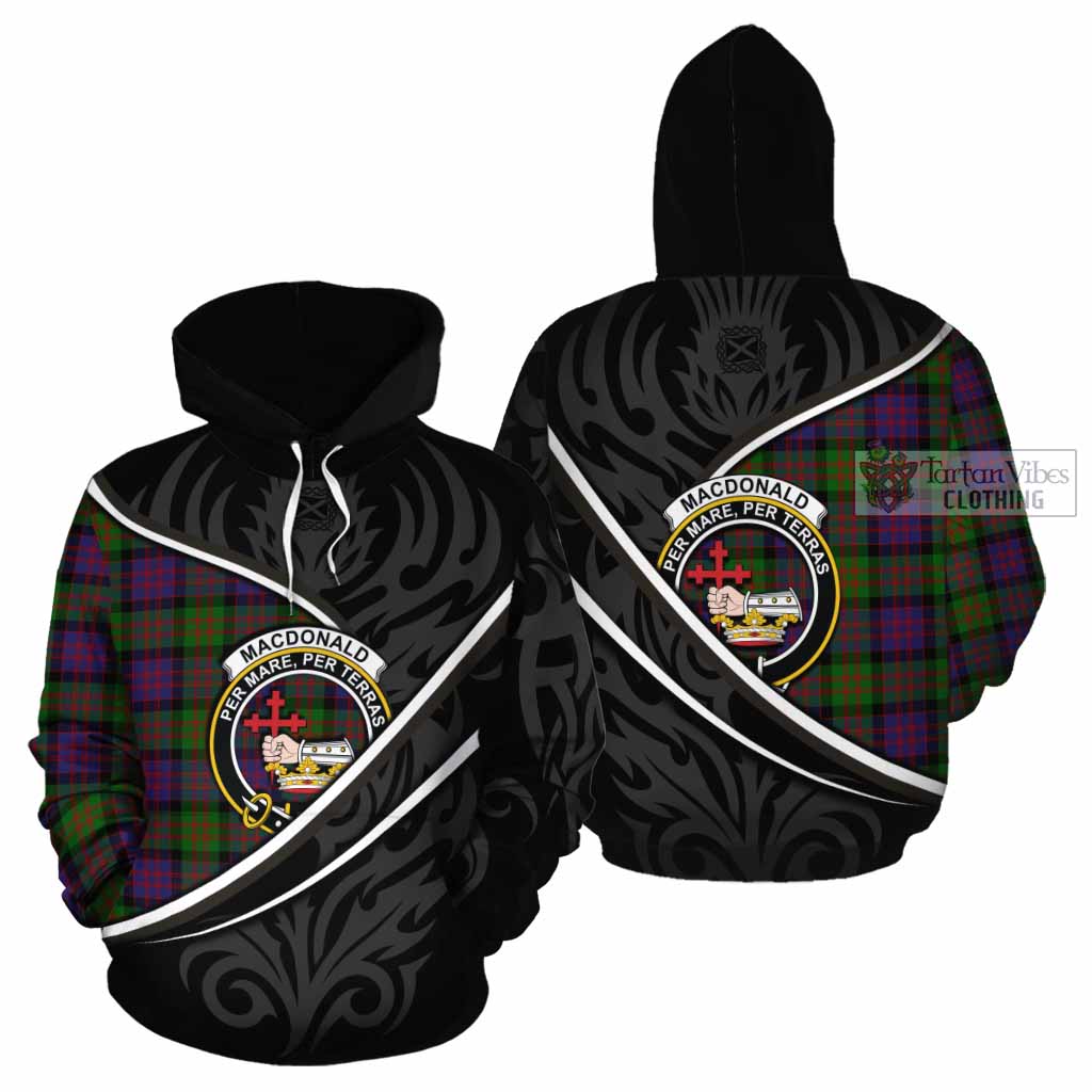MacDonald (McDonald) Tartan Family Crest Cotton Hoodie Celtic Scottish Thistle Floral - Tartan Vibes Clothing