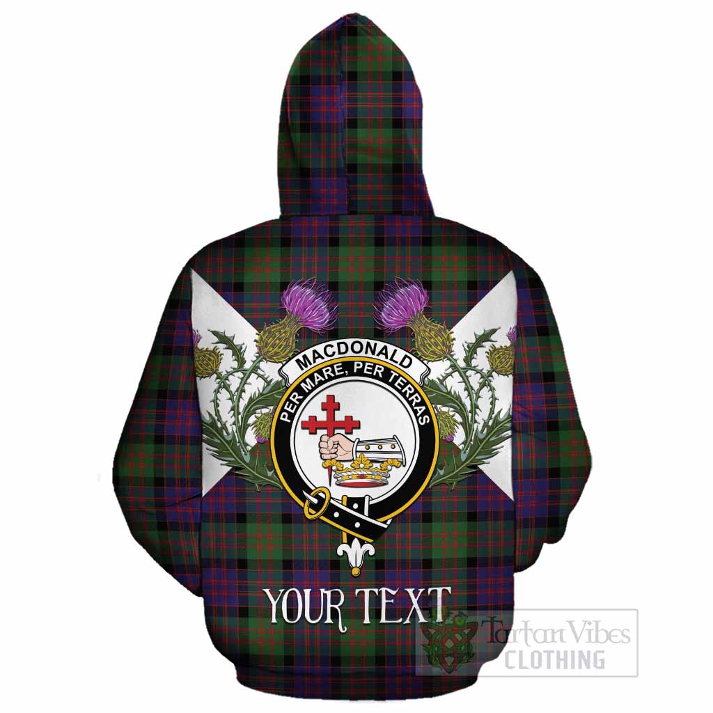 MacDonald (McDonald) Tartan Family Crest Cotton Hoodie Scottish Burns Night Thistle Floral