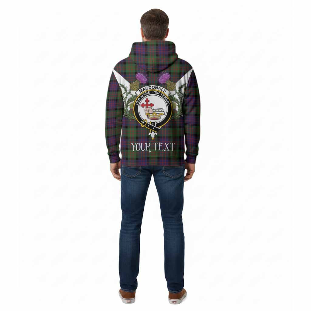 MacDonald (McDonald) Tartan Family Crest Cotton Hoodie Scottish Burns Night Thistle Floral