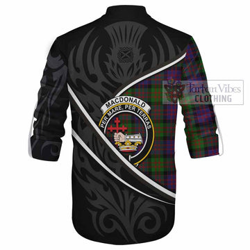MacDonald (McDonald) Tartan Family Crest Ghillie Kilt Shirt Celtic Scottish Thistle Floral - Tartan Vibes Clothing