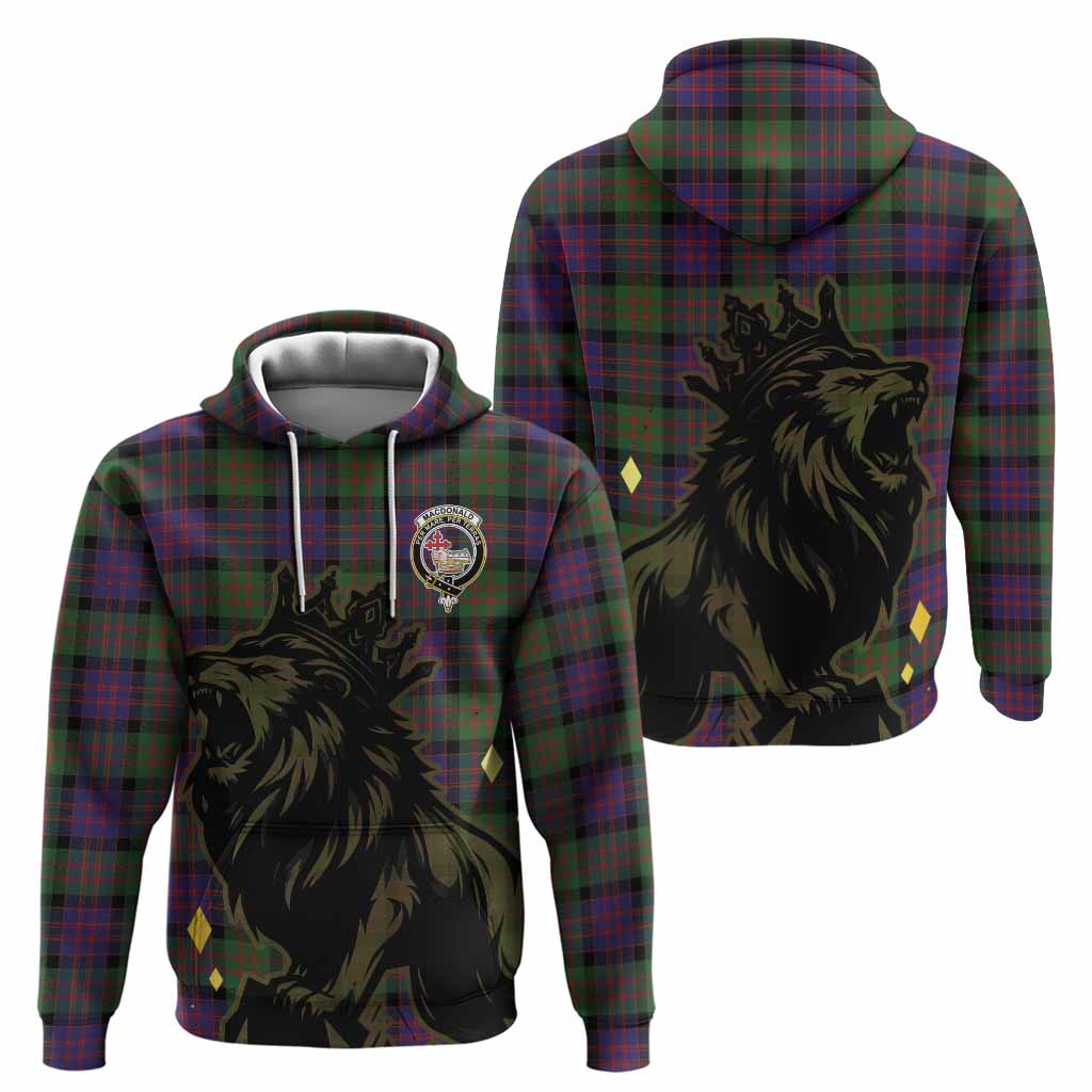 MacDonald (McDonald) Tartan Family Crest Hoodie Crowned Lion Roaring