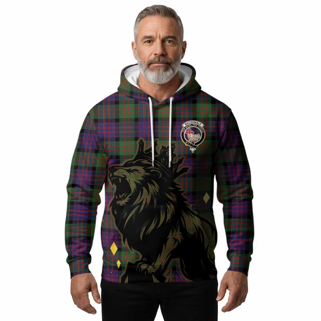 MacDonald (McDonald) Tartan Family Crest Hoodie Crowned Lion Roaring