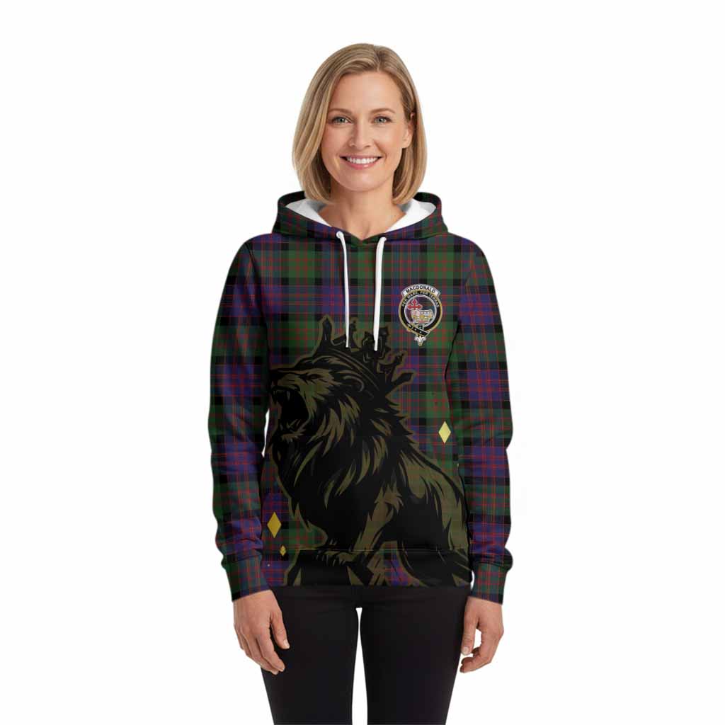 MacDonald (McDonald) Tartan Family Crest Hoodie Crowned Lion Roaring