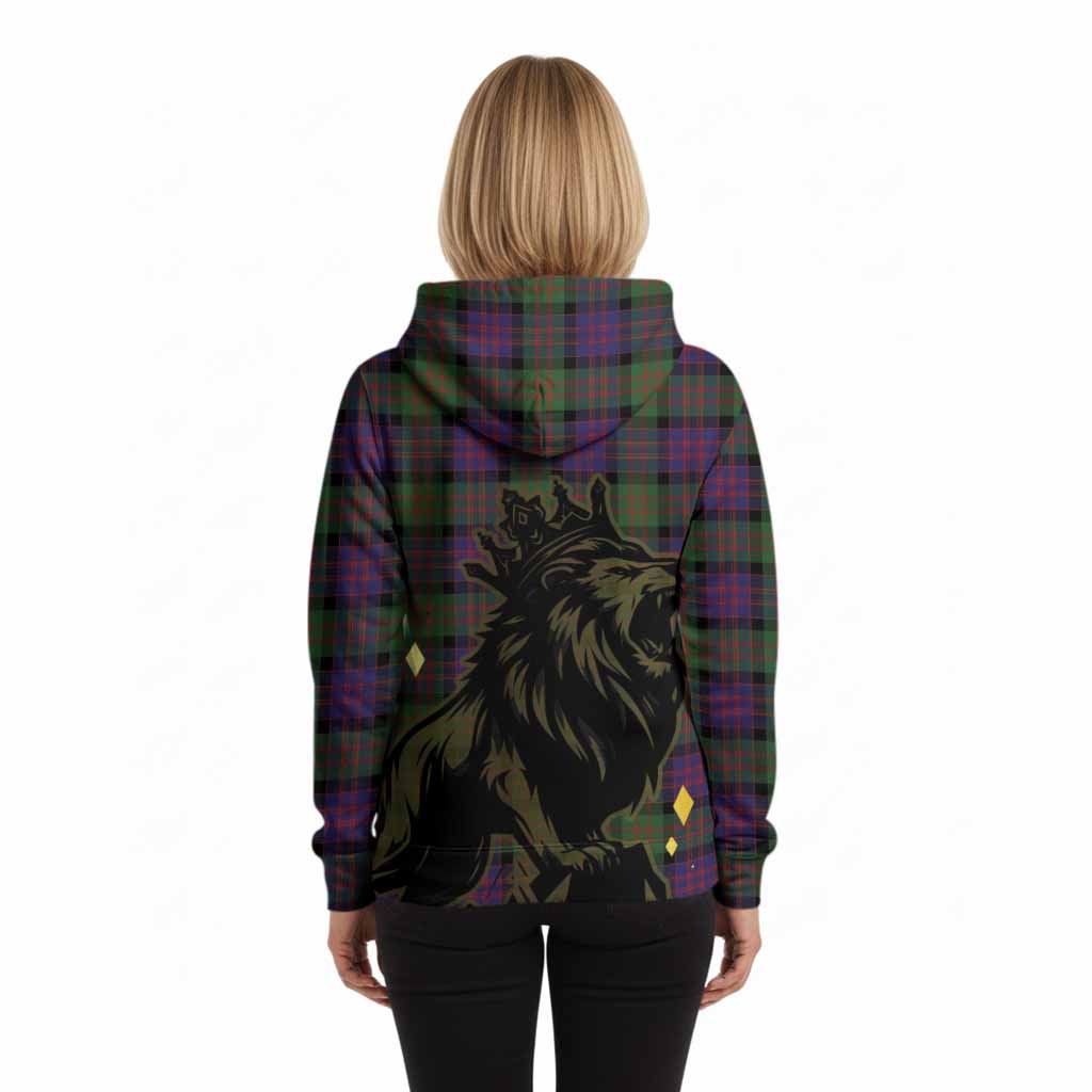 MacDonald (McDonald) Tartan Family Crest Hoodie Crowned Lion Roaring