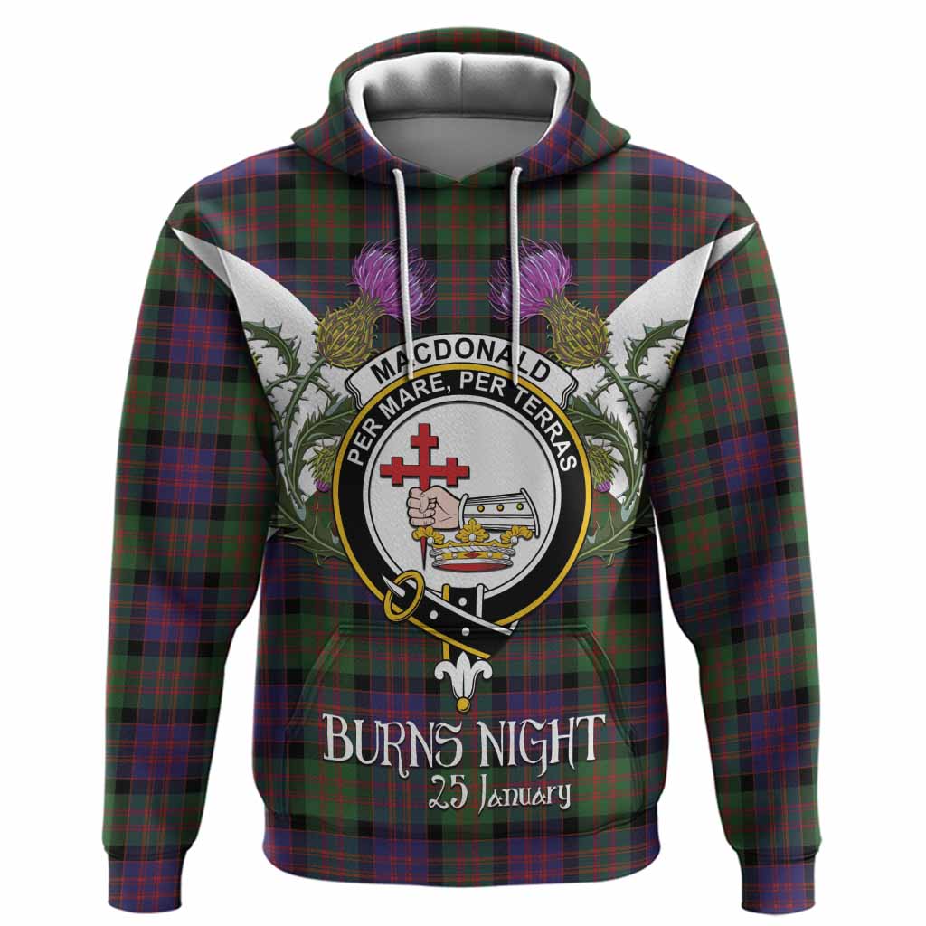 MacDonald (McDonald) Tartan Family Crest Hoodie Scottish Burns Night Thistle Floral