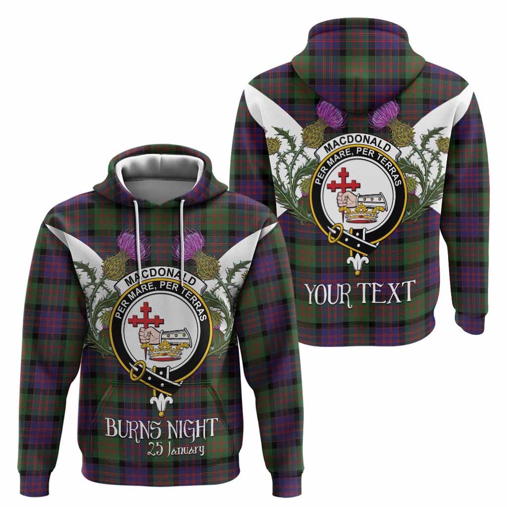 MacDonald (McDonald) Tartan Family Crest Hoodie Scottish Burns Night Thistle Floral