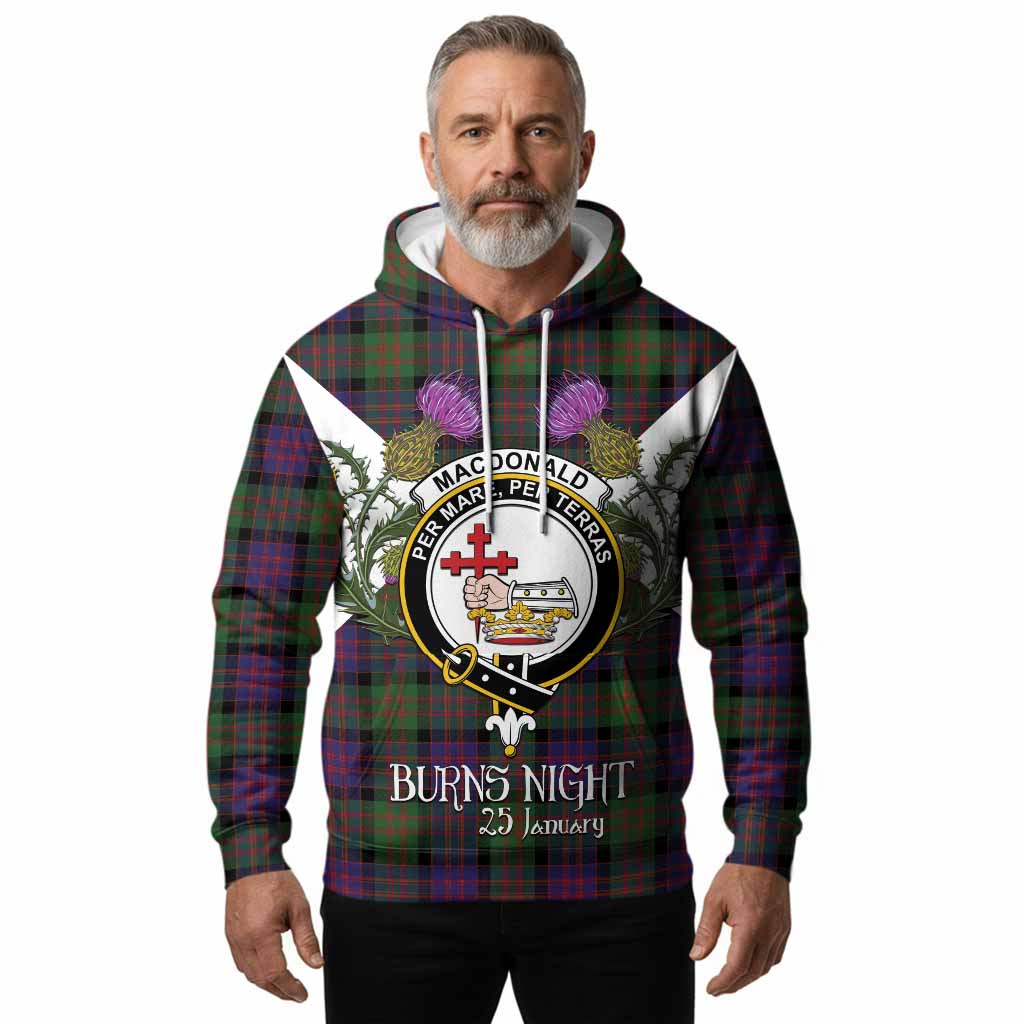 MacDonald (McDonald) Tartan Family Crest Hoodie Scottish Burns Night Thistle Floral