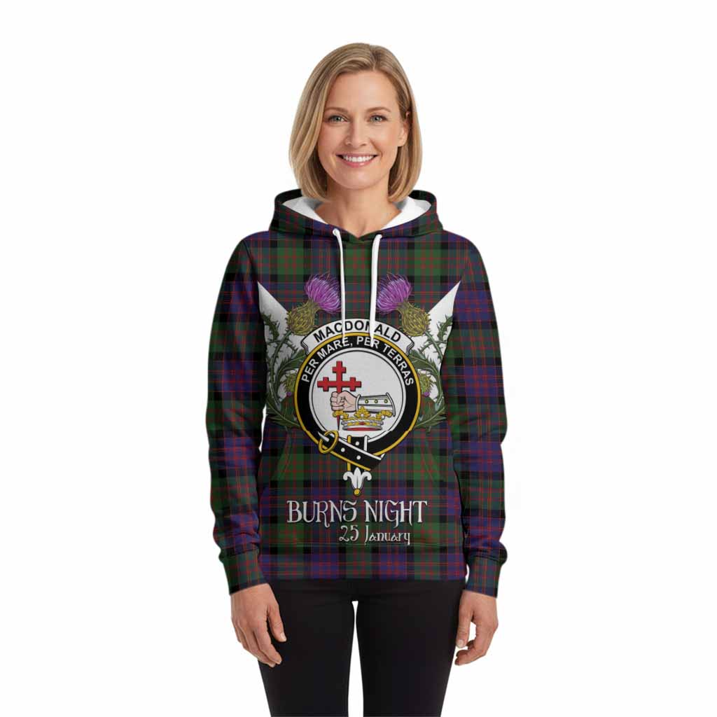 MacDonald (McDonald) Tartan Family Crest Hoodie Scottish Burns Night Thistle Floral