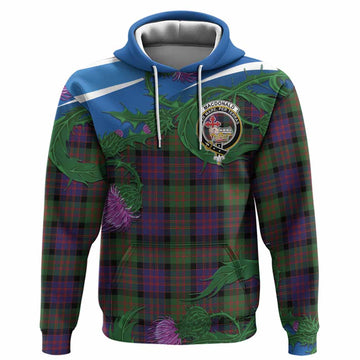 MacDonald (McDonald) Tartan Family Crest Hoodie Thistle in Minimalism