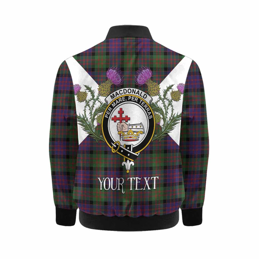 MacDonald (McDonald) Tartan Family Crest Kid Bomber Jacket Scottish Burns Night Thistle Floral