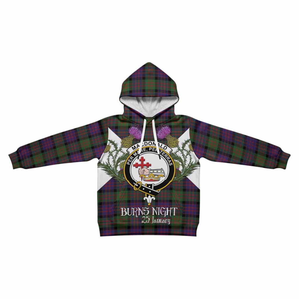 MacDonald (McDonald) Tartan Family Crest Kid Hoodie Scottish Burns Night Thistle Floral
