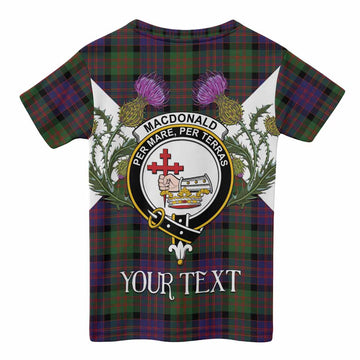 MacDonald (McDonald) Tartan Family Crest Kid T-shirt Scottish Burns Night Thistle Floral
